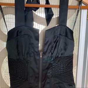 BEBE silky black halter corset top BNWT